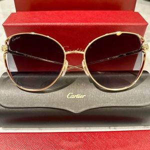 Panthère De Cartier Gold Flash Grey Butterfly Sunglasses CT0236S Color code: 001